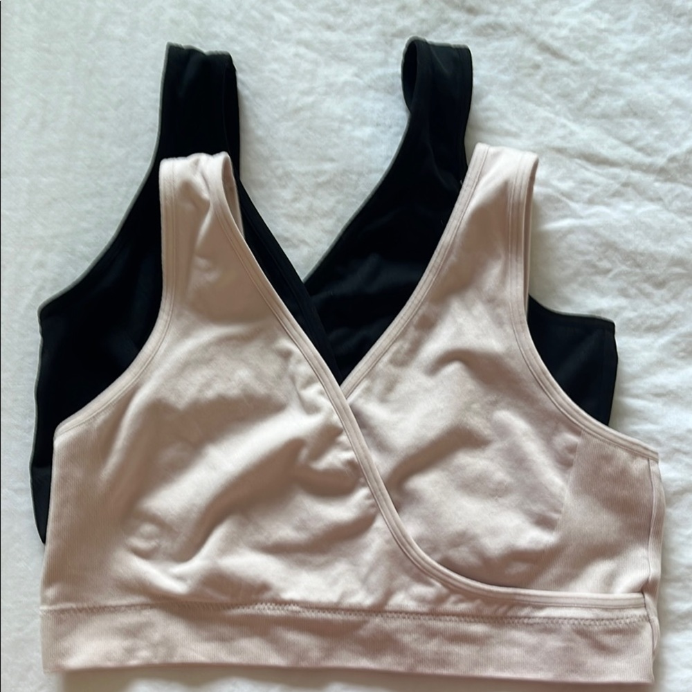 Black and pink nursing bras